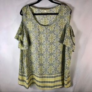SOLD: Cold Shoulder Short Sleeve Blouse 3X